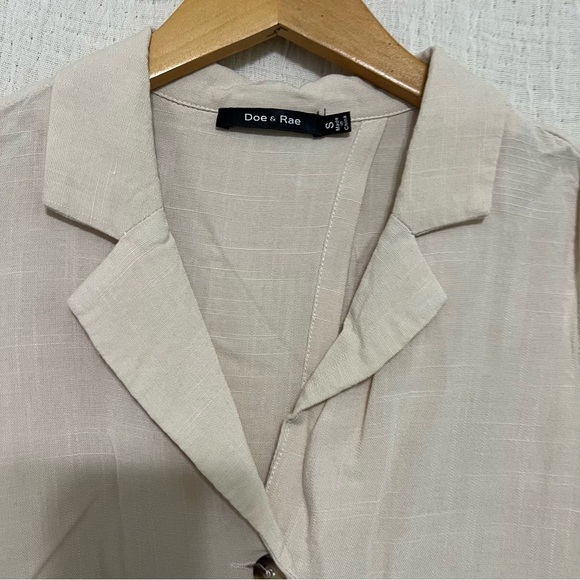 Doe + Rae Sand Tan Sleeveless Button Down Shirt size S - Picture 8 of 8
